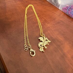 Gold Dragon Pendant Necklace